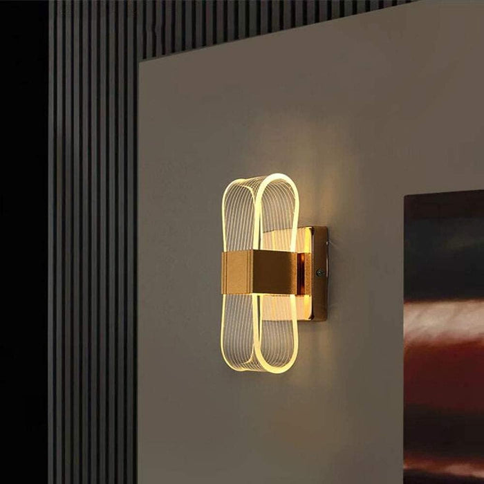 Stripe Sconce Acrylic LED 8W Wall Light Golden