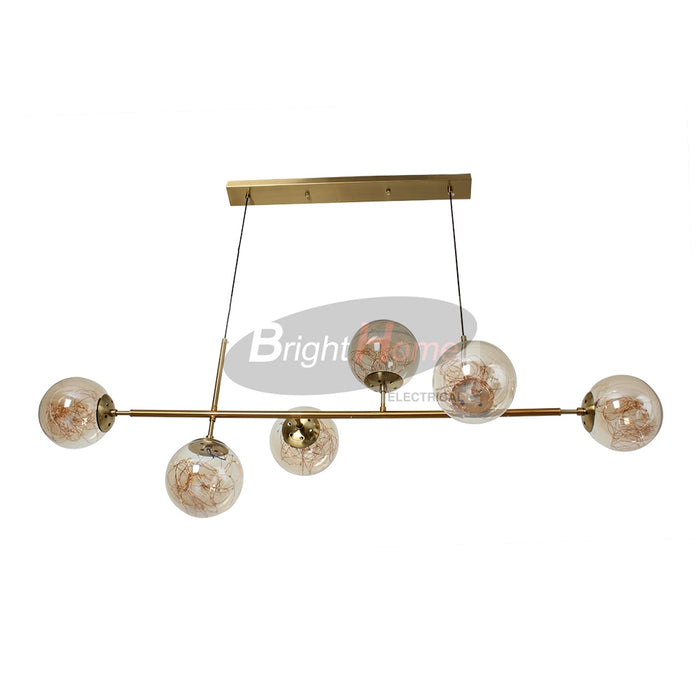 SHINEX LED Pendant Light Antique Brass Luxury Gold