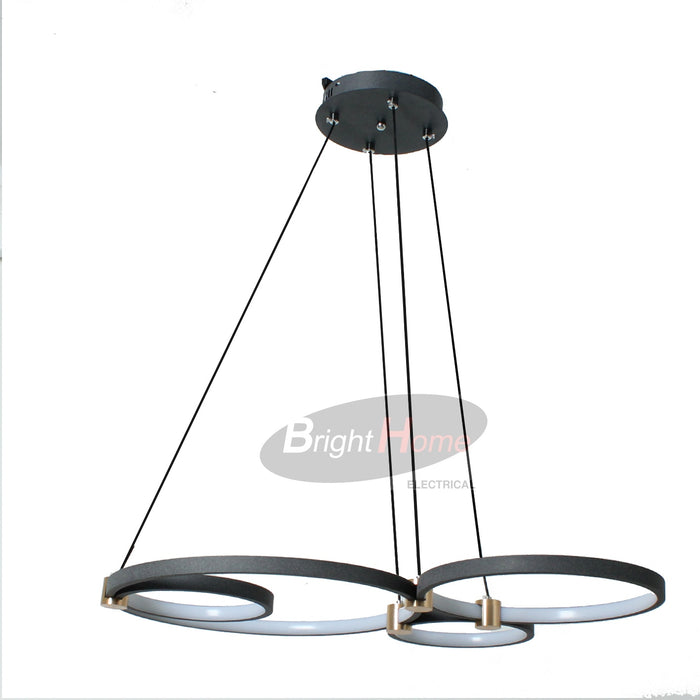 CD20123ABW4-R LED Round Black  Horizontal Pendant Light