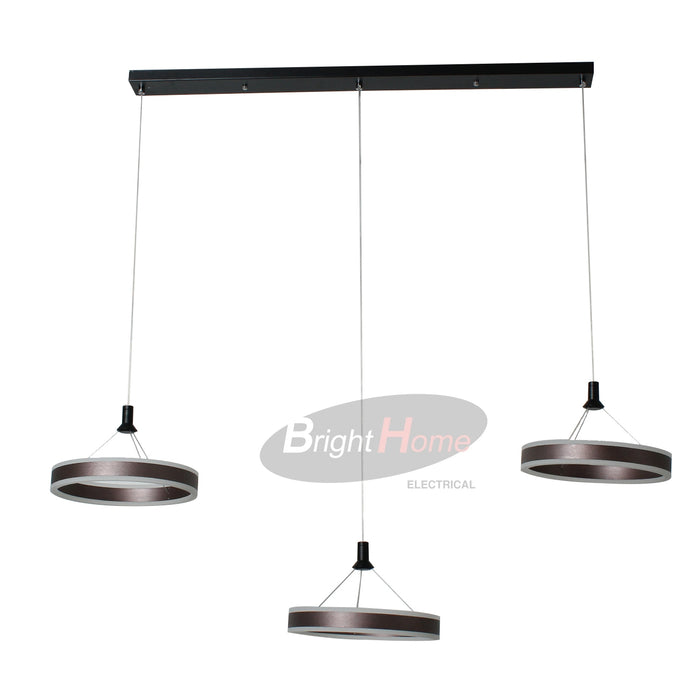 SATURN 3 Head Golden Led Modern Design Horizontal Pendant Light
