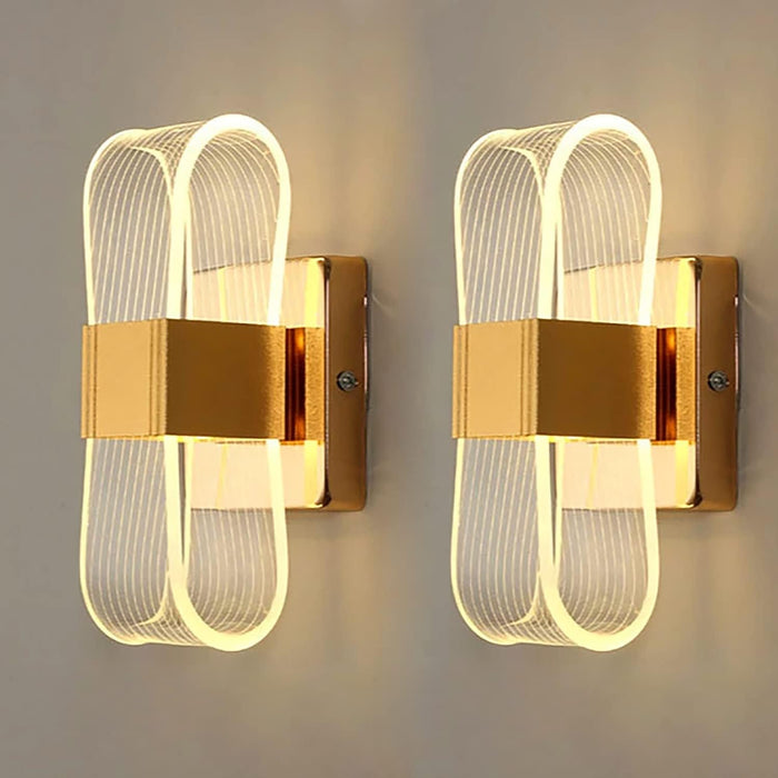 Stripe Sconce Acrylic LED 8W Wall Light Golden