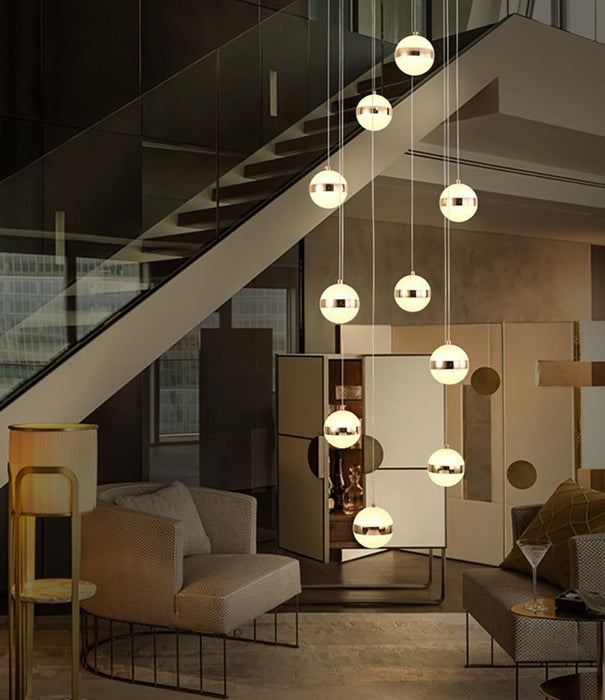 LUMIWALL 8w X 19 Gold Ball Led Drop light/Chandelier/Pendent Light