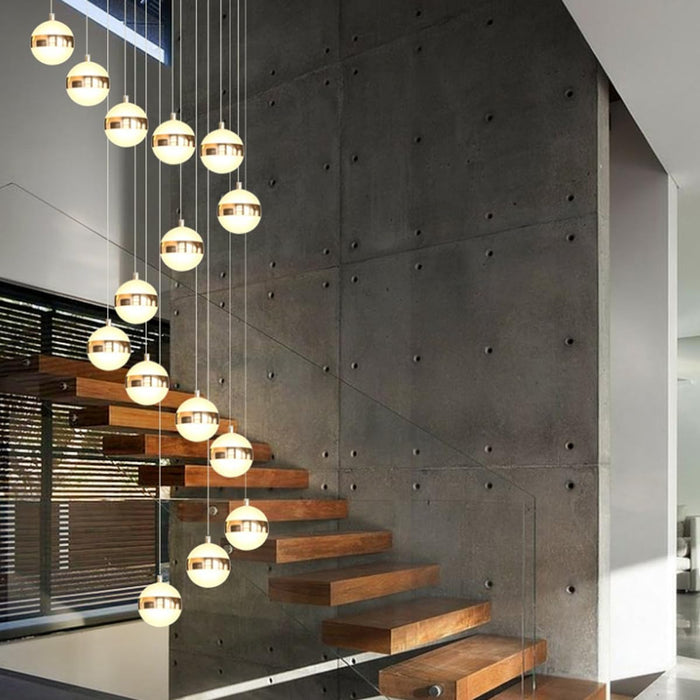 LUMIWALL 8w X 19 Gold Ball Led Drop light/Chandelier/Pendent Light