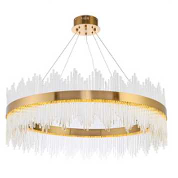 CD20118IGY3 Crystal Multi-Columnar Round LED Pendent /Chandelier