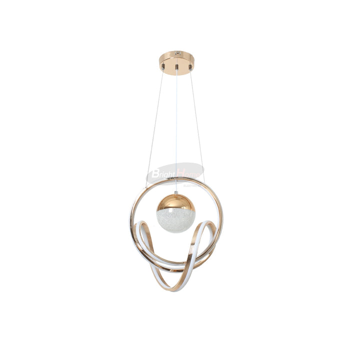 AURAWALL Gold Circle LED Modern Design Pendant Light Golden