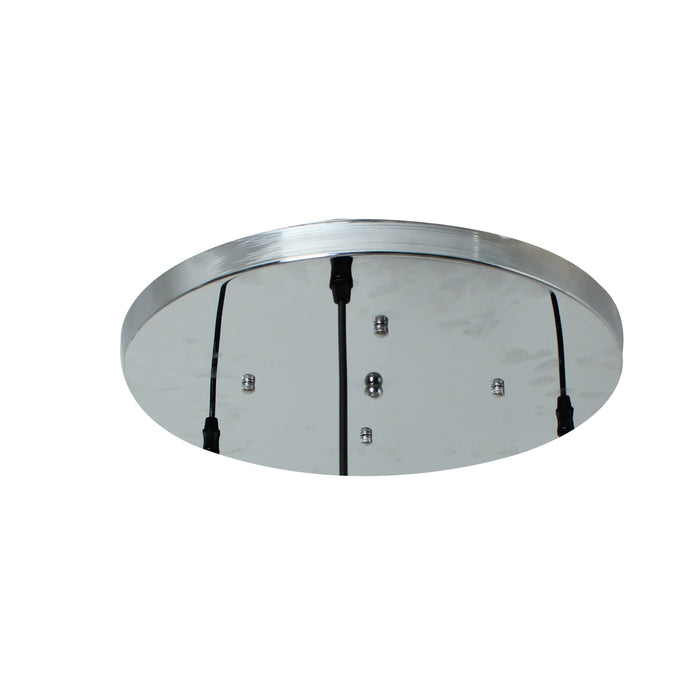 Bower 3 Heads Black Crystal Look Led Round Base Pendant Light