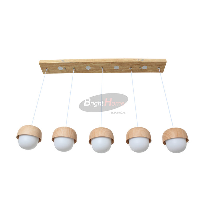 CHEST 5 Head Modern Minimalist Wooden Design Pendant Light