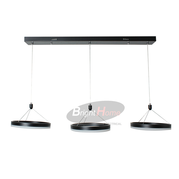 CD20412ABW6-B 3 Head Black Modern Design Horizontal LED Pendant Light/Chandelier