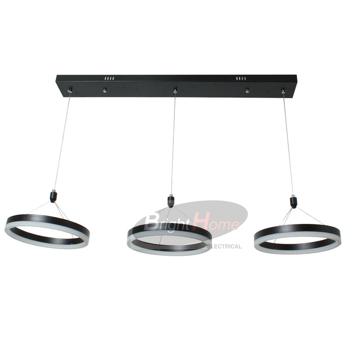 QUINTET Triple Ring Modern Design Horizontal LED Pendant Light