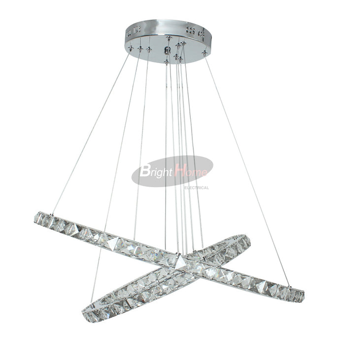 LILI Cross Ring Shining Crystal Halo Small Pendant Light