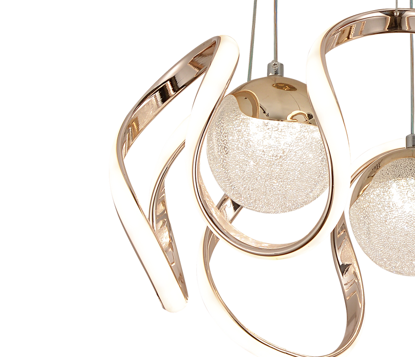 ROSE Led Curve Pendant Light Golden