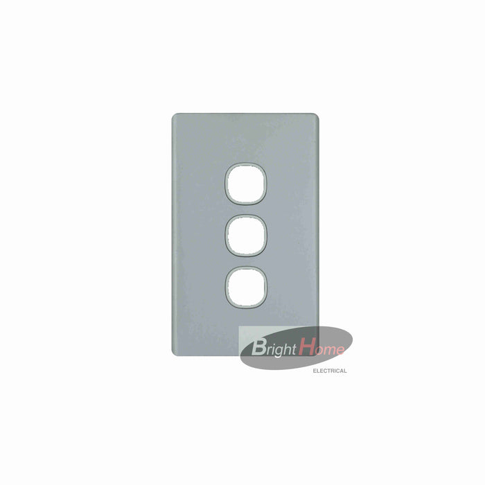 3 Gang Switch Cover Plate Only Aluminium
