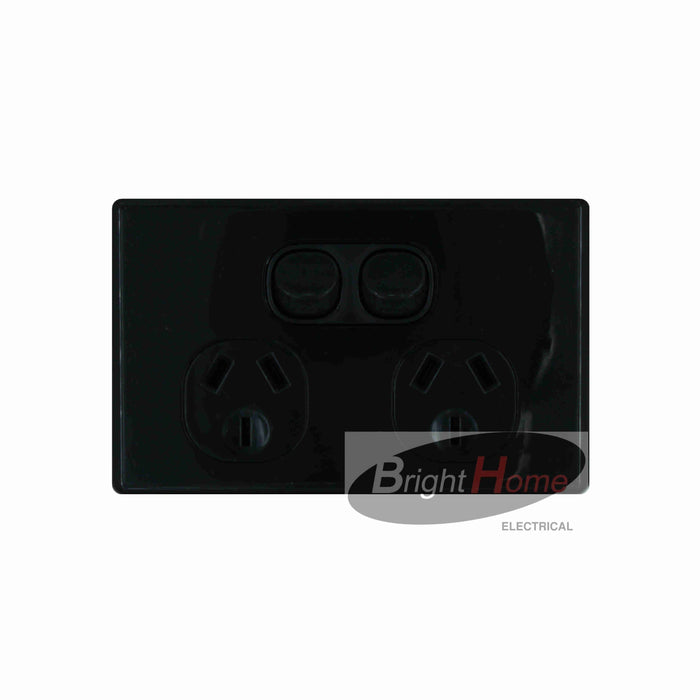 Slim Double powerpoint 10a (Horizontal), Black base Black cover