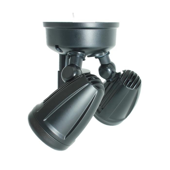 SENSOR Black LED Aluminium Outdoor Security Flood Twin Spotlight