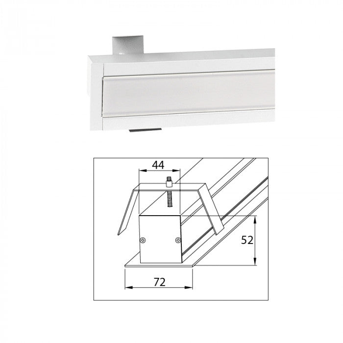 SU-LIND-28R Linear Recessed Mount Striplight 1218mmL GY/WH