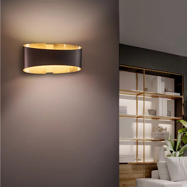 Double Black Circle LED Wall Light E27
