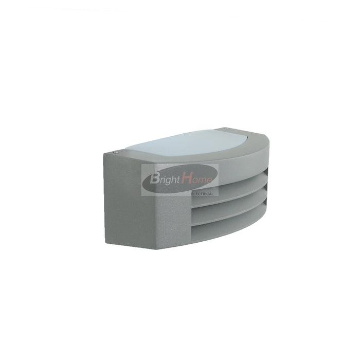PIA Silver Horizontal Grid Design Exterior Outdoor Light E27