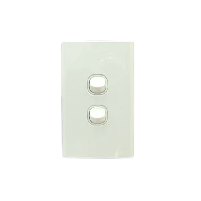 2 Gang Switch White