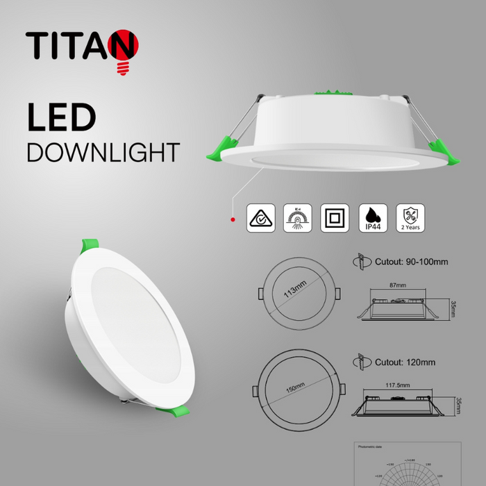 Titan LED 8W 90Cut Dimmable Down Light