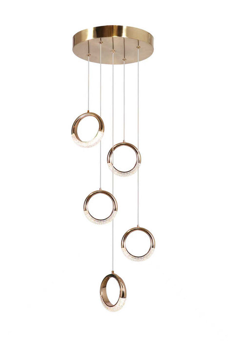 Luna Cascade Ring Pendant Light 35W, 4000K Neutral White, Clear Acrylic, D500×H2000mm