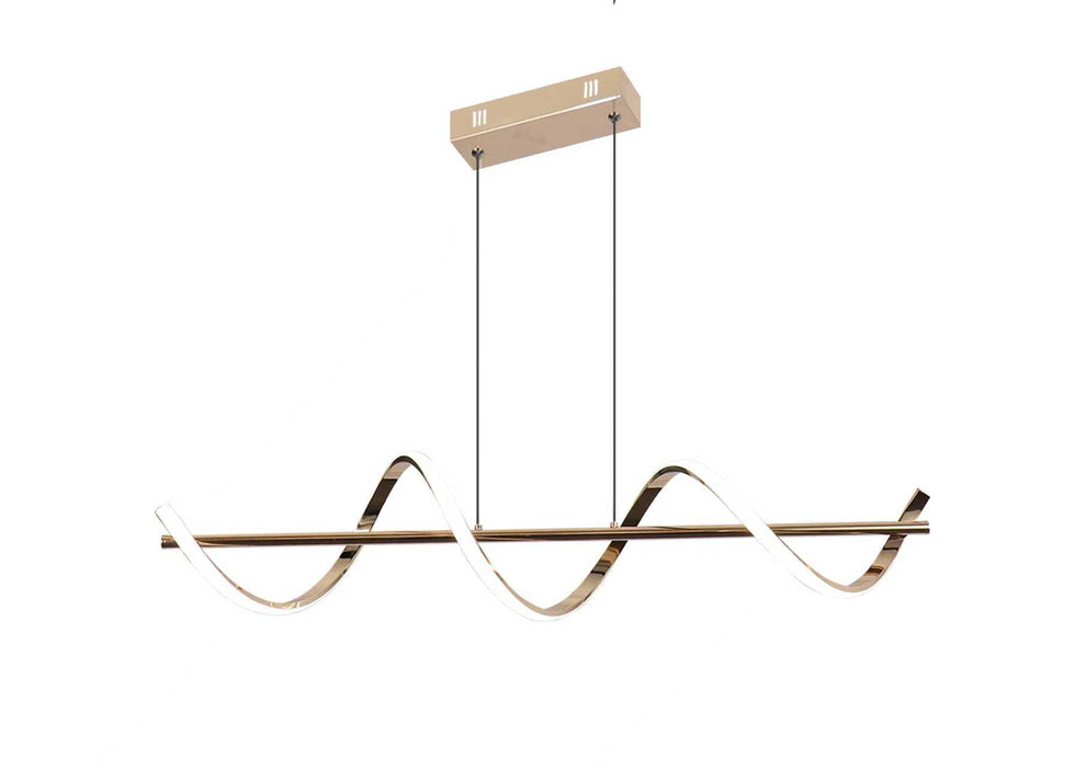 Parisian Gold Linear Pendant Light 26W LED 4000K Cool White