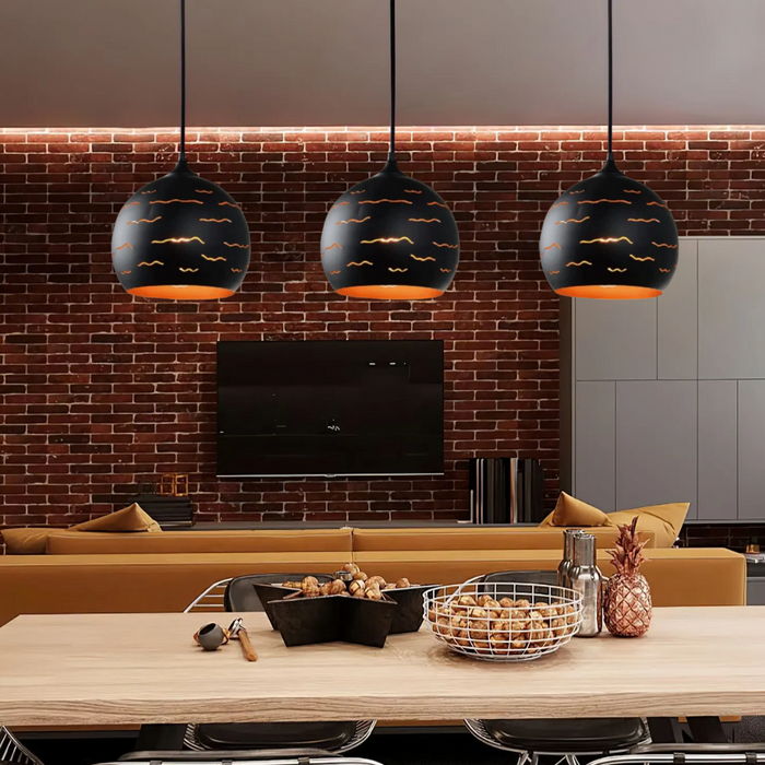 BRILLIANCE Black Metal Industry Design LED Pendant Light