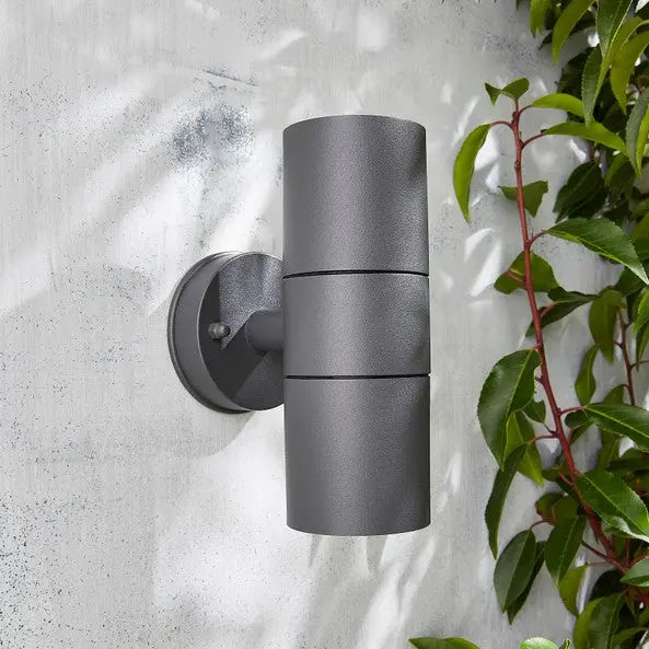 Stainless Steel Wall Light – GU10 Max 2×35W, Tempered Glass, IP44, Modern Outdoor Fixture