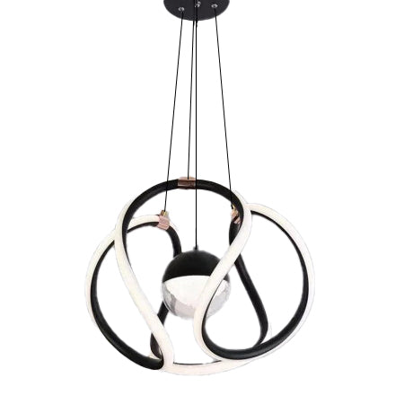 AURAWALL LED Curved Modern Design Pendant Light Silver