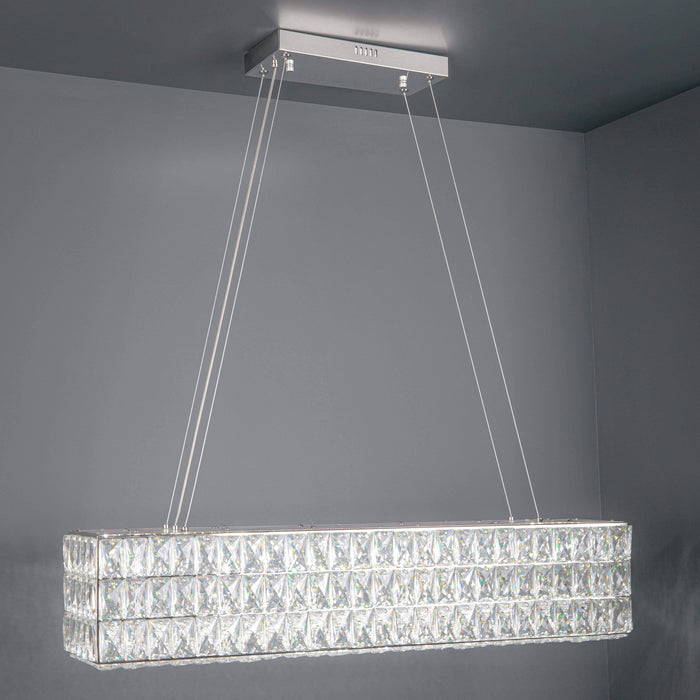 CD204  LED Contemporary And Contracted Luxury Crystal Droplight Sitting Room Dining-Room Bedroom Light Stainless Steel Crystal Lamp Pendant Light