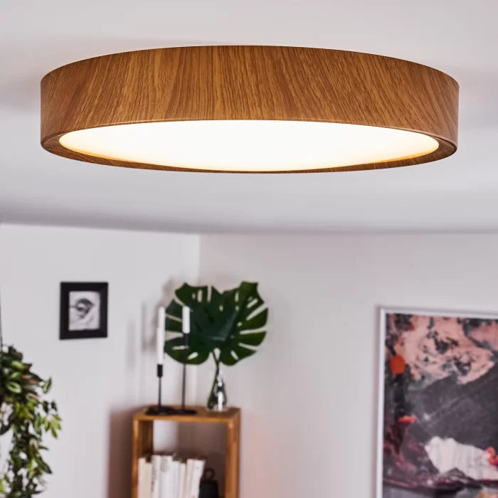 Round White Cover With Wooden Border LED Celling Light