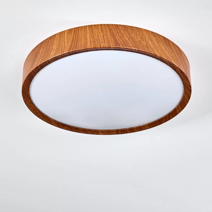 Round White Cover With Wooden Border LED Celling Light