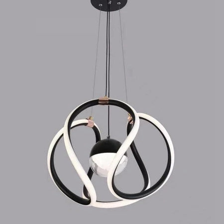 CD10404AWY1-5831 White and Black LED Modern Design  Curved Pendant Light