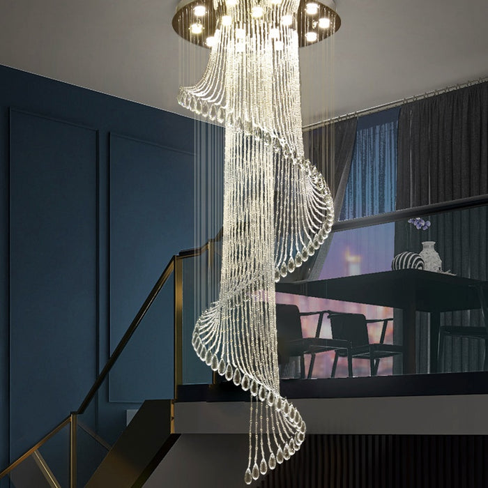 LUMINA Crystal Ball Luxury 1.5m Spiral Chandelier