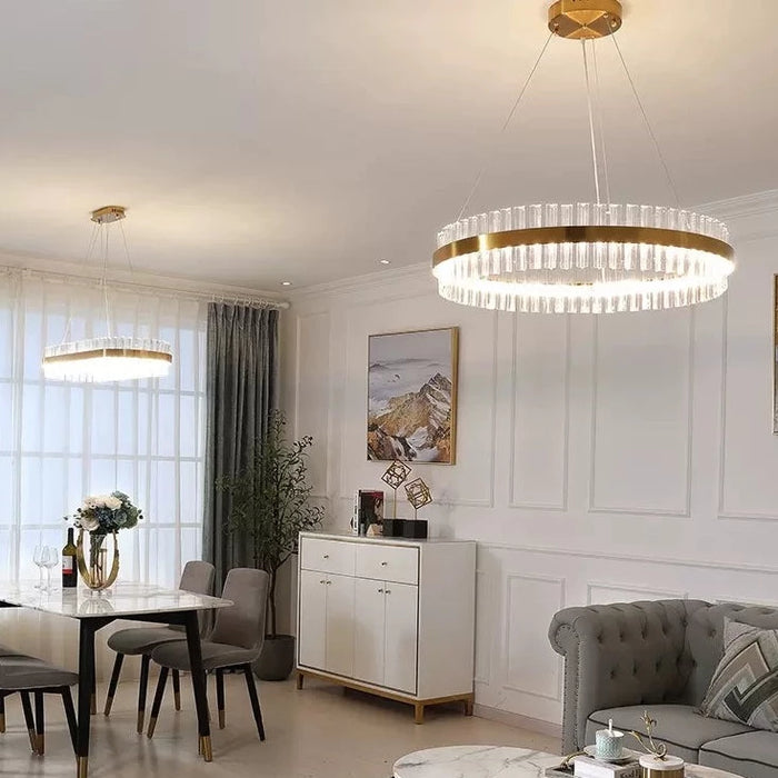 ICEY Crystal Modern Design Round LED Pendant Light