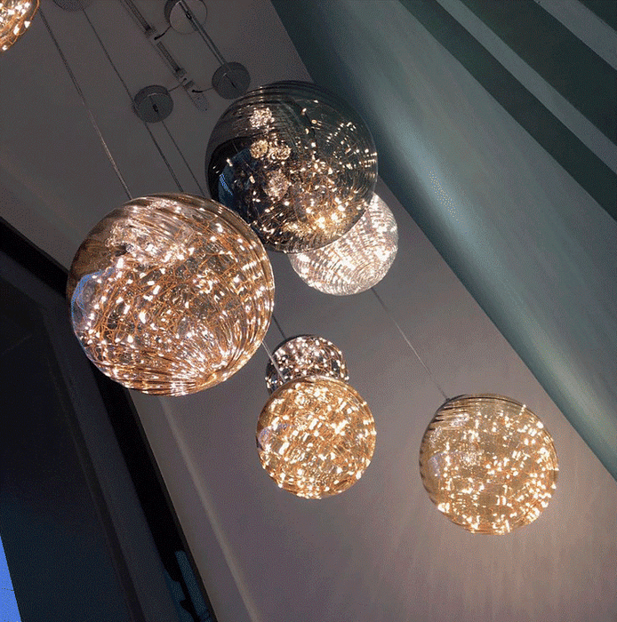 D10110G05 5 Ball Tea Color Glass Led Drop Light/Chandelier/Pendent Light