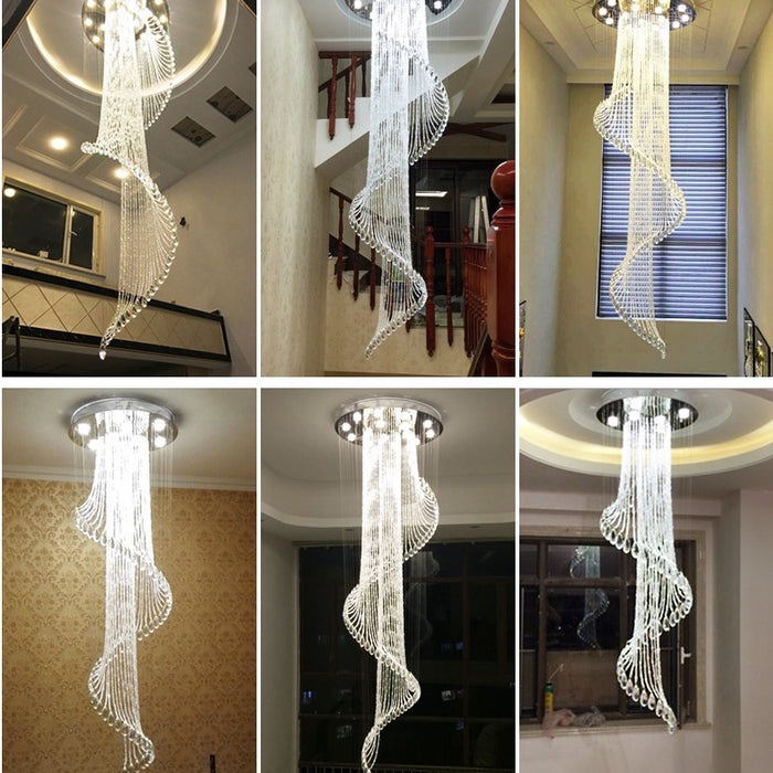 VILLA 2.5M Crystal Ball Spiral Chandelier